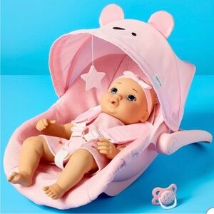 NEW - Gigglescape Pink Bear Doll Car Carrier for 14"-16" dolls. New with Tags